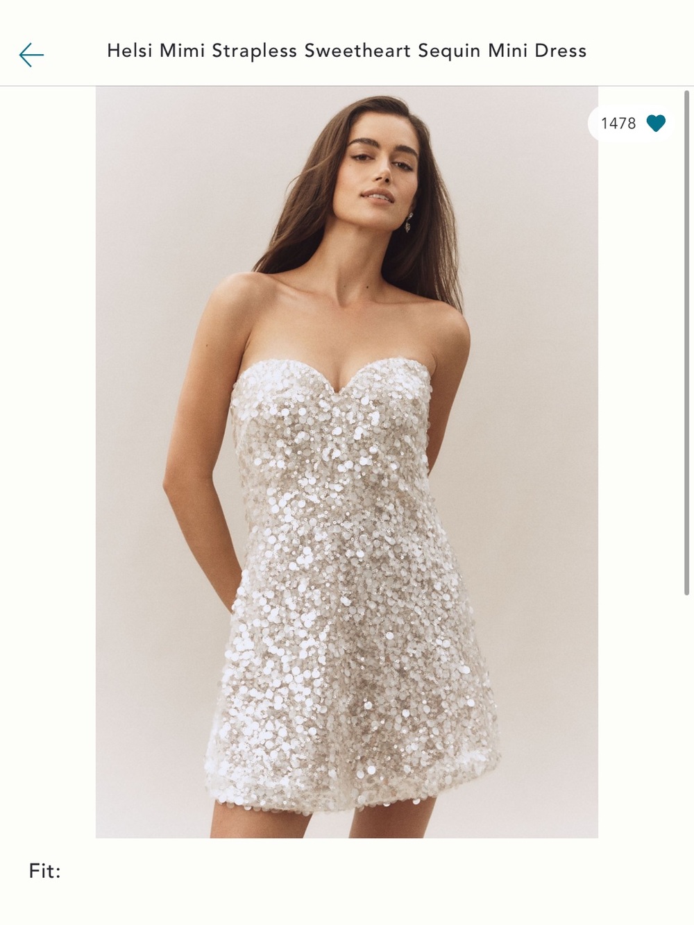 Anthropologie - Helsi - Strapless Sweetheart Sequin Mini Dress - White